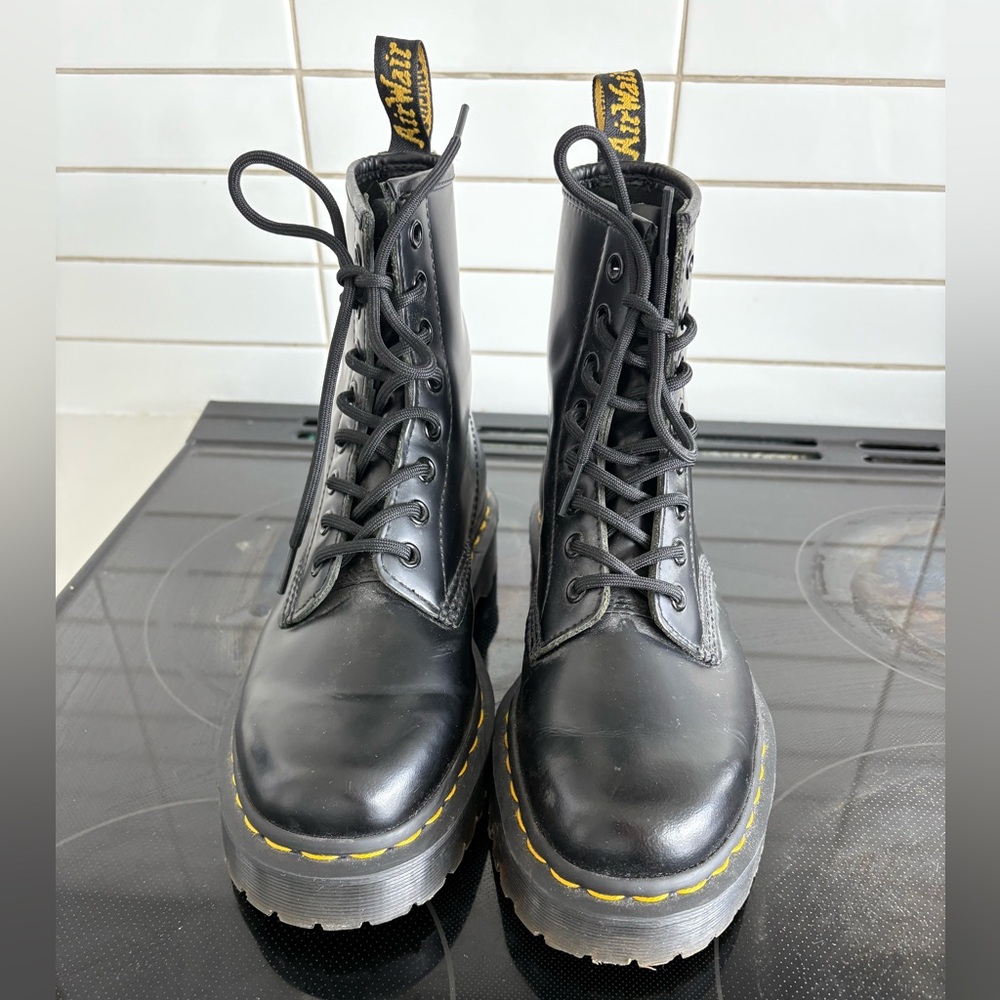 Dr. Martens Black Leather Combat Boots